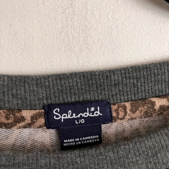 Splendid Leopard Print Loungewear Crew Neck Pullover - Picture 5 of 5